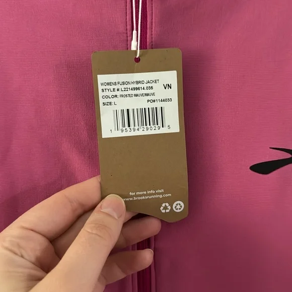 ⬇️ NWT Brooks Fusion Hybrid Jacket - Women's in Frosted Mauve Pink Size L - Picture 6 of 9